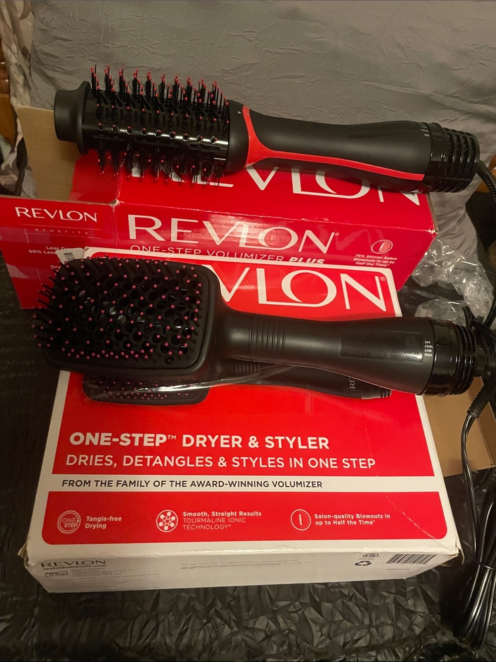 Revlon One-Step Dryer & Styler Hair Brush - Black with Red Trim